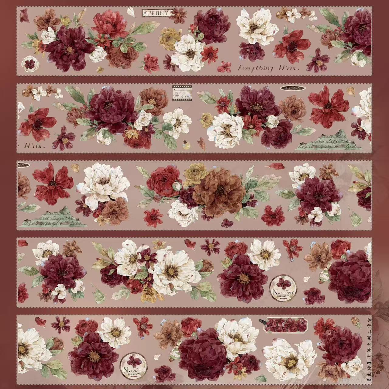 5cm*100cm Vermilion Bloom Tape