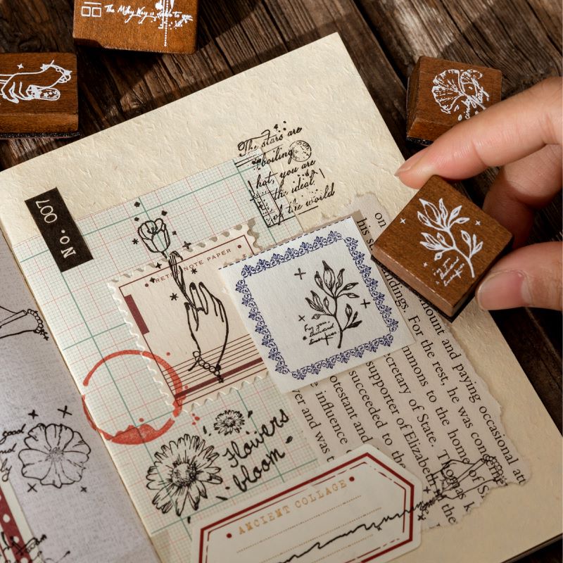 Boxed Lotus Wood Stamp Set