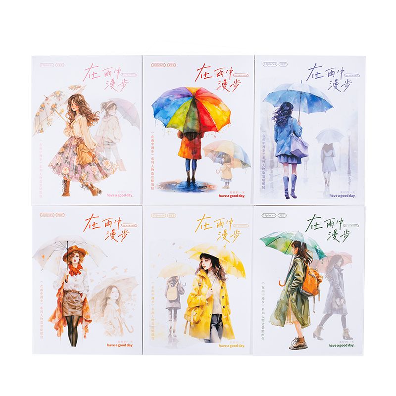 Strolling in the Rain Stickers