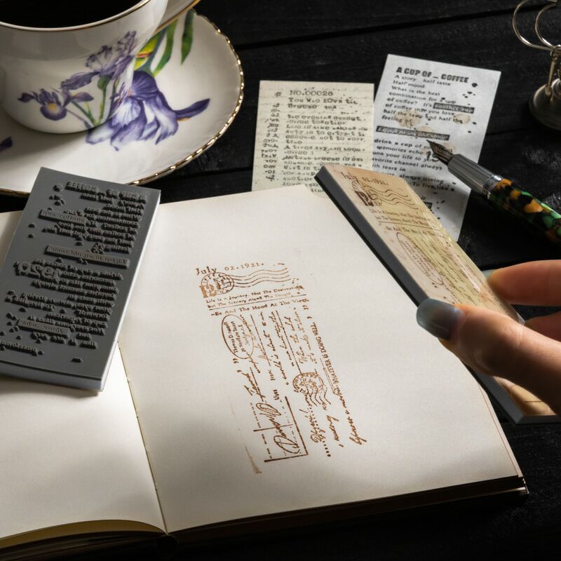 Coffee and Poetry Foam stamp