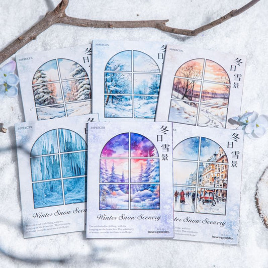 Winter Snowy Scenery Papers