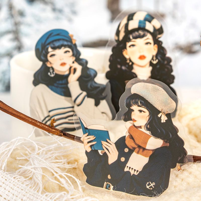 Winter Serenade Girl Stickers