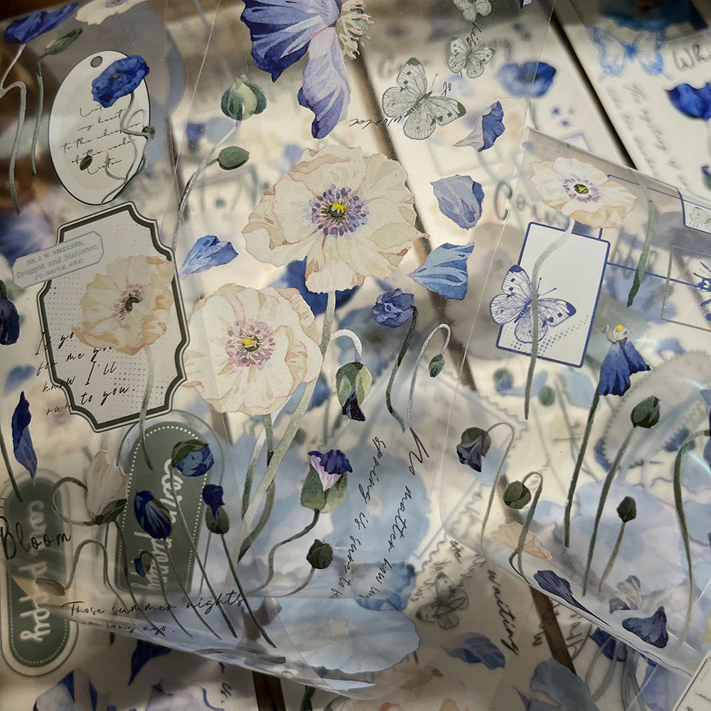 6cm*150cm Blue Flowers Tape