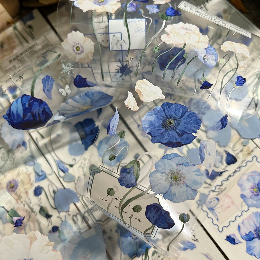 6cm*150cm Blue Flowers Tape