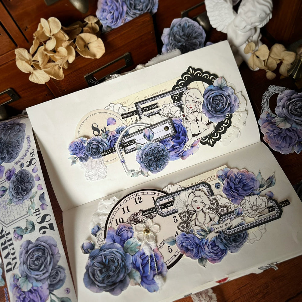 6.5cm*200cm Dark Moon flower Tape