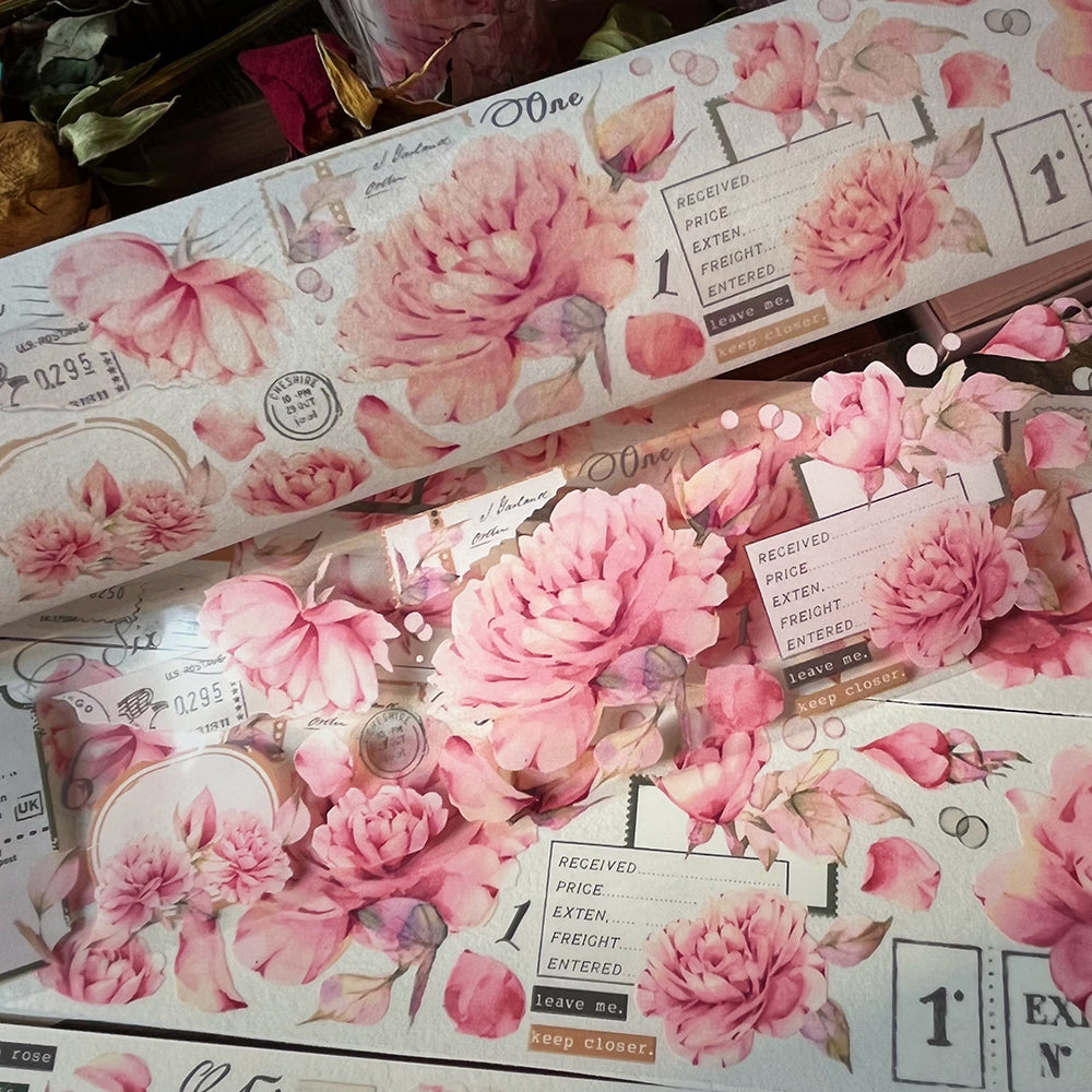 6cm*100cm Dreamlike Pink Flower Tape