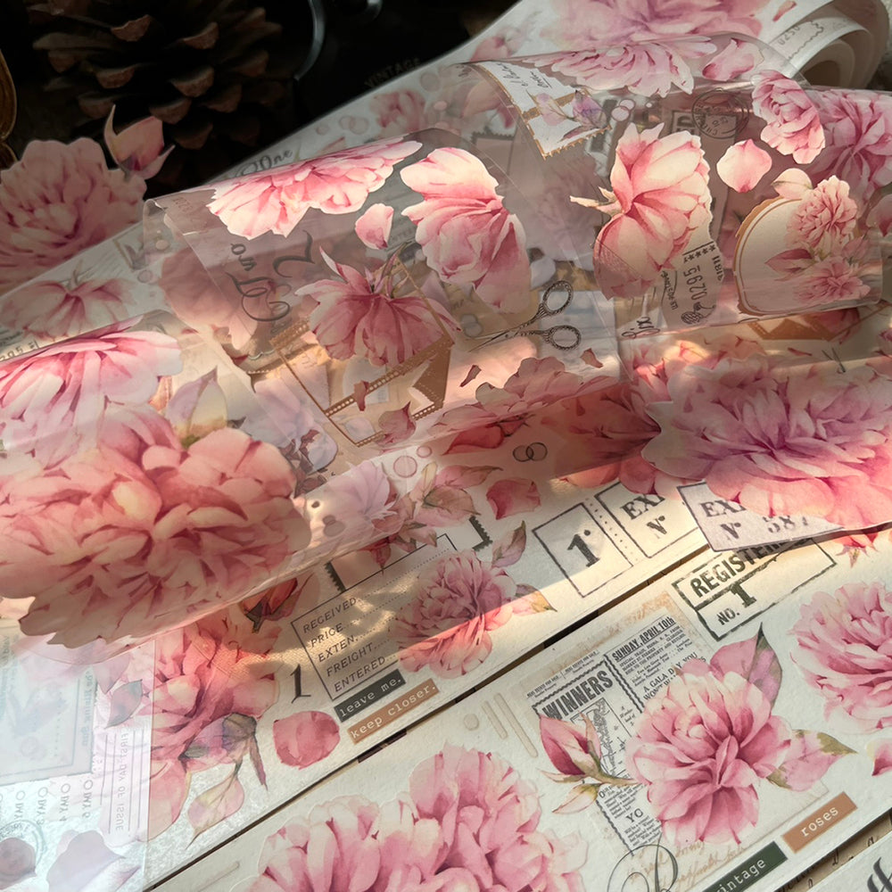 6cm*100cm Dreamlike Pink Flower Tape