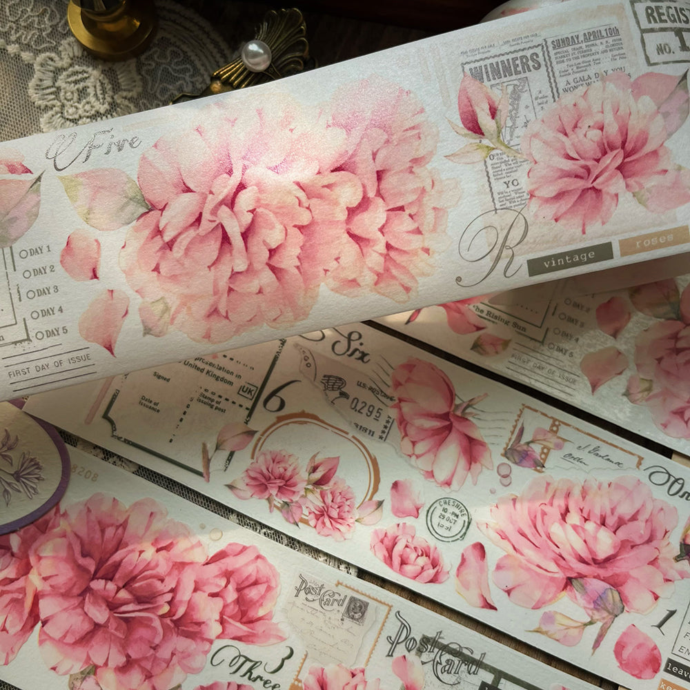 6cm*100cm Dreamlike Pink Flower Tape