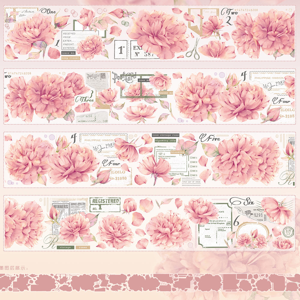 6cm*100cm Dreamlike Pink Flower Tape