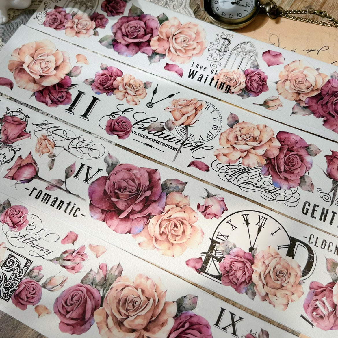 6cm*150cm Retro Rose Washi PET Tape