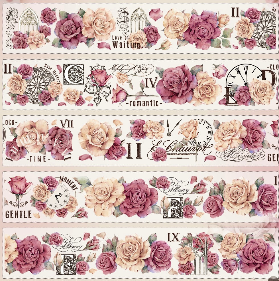 6cm*150cm Retro Rose Washi PET Tape