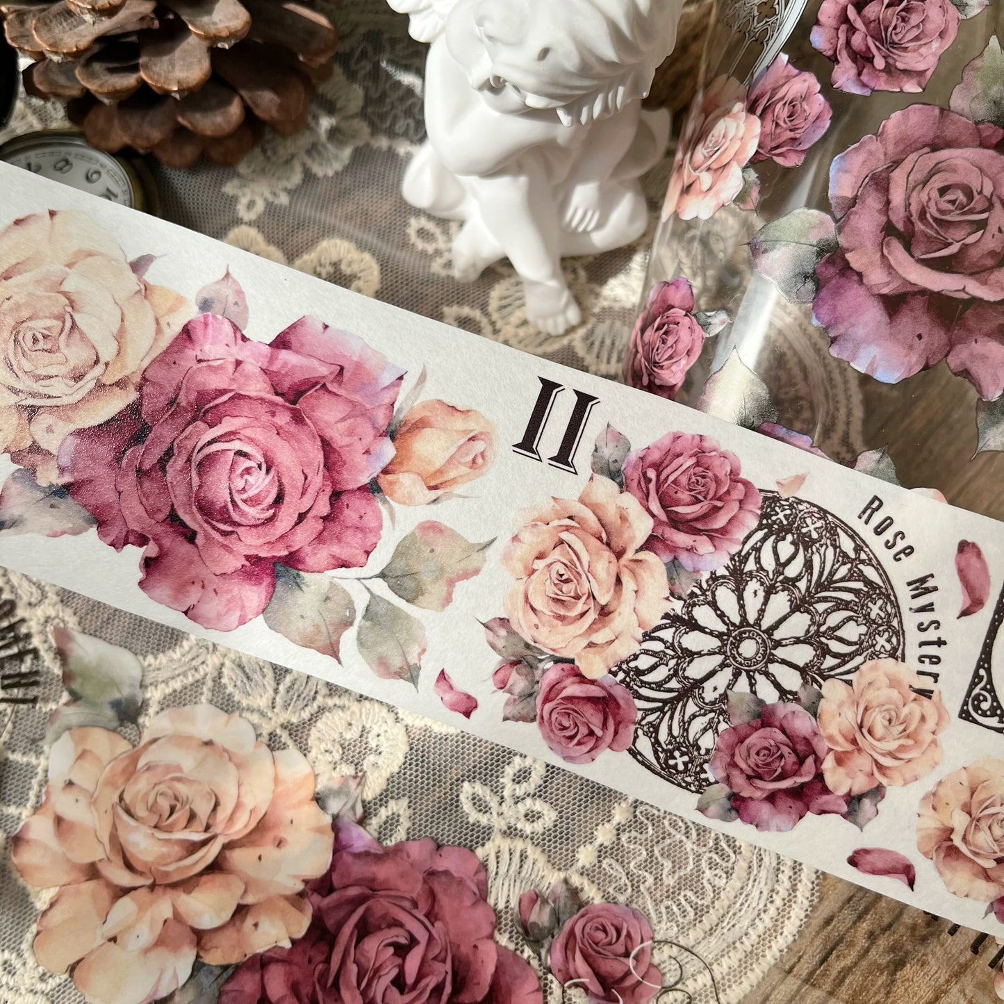 6cm*150cm Retro Rose Washi PET Tape