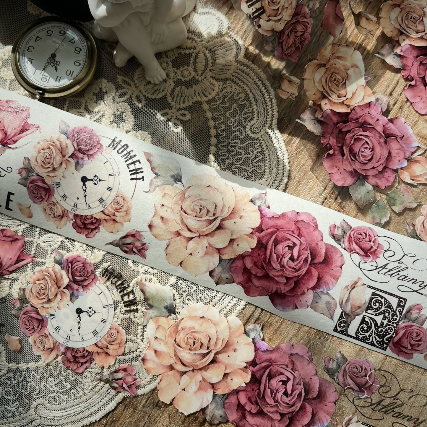 6cm*150cm Retro Rose Washi PET Tape