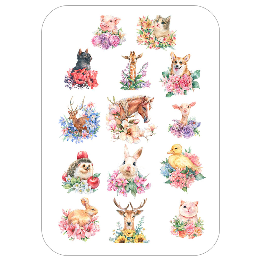 Animal and Flower Stickers 14PCS