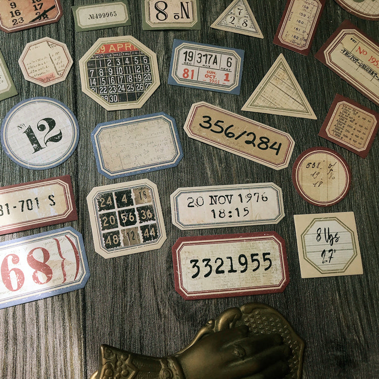 Tim Holtz Vintage Number Label Stickers