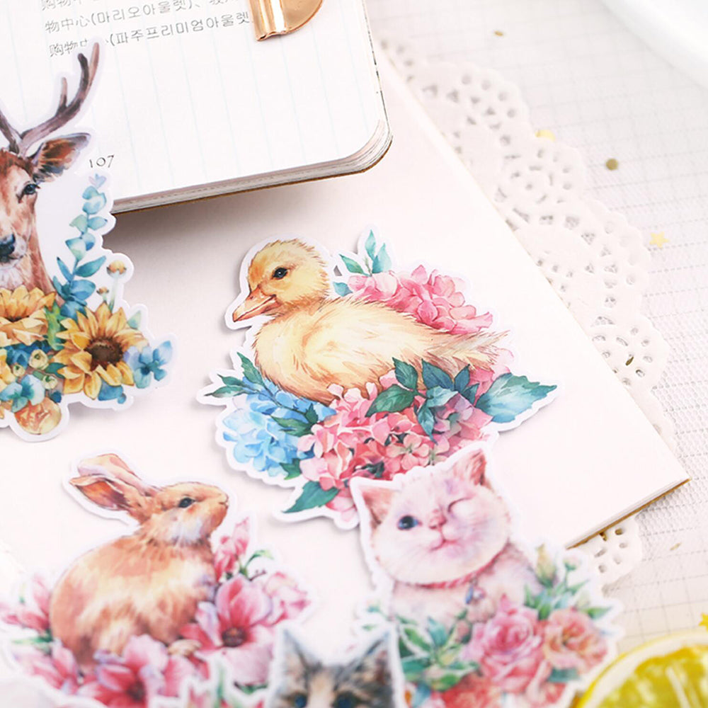 Animal and Flower Stickers 14PCS