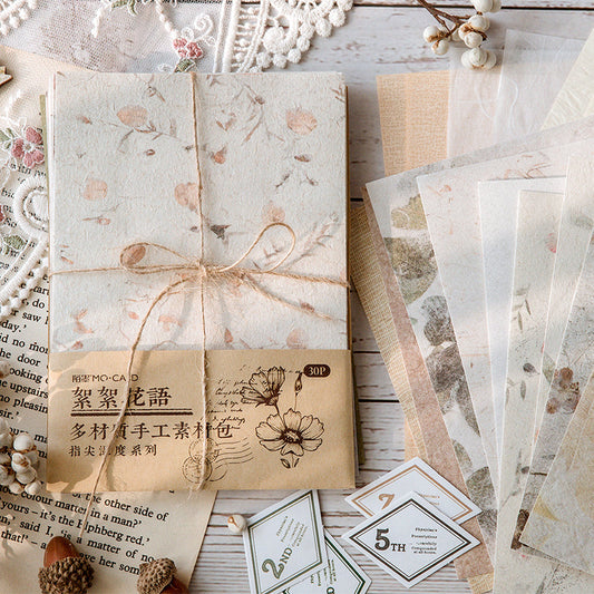 MO CARD Vintage Multi-Material Scrapbook Paper Kit