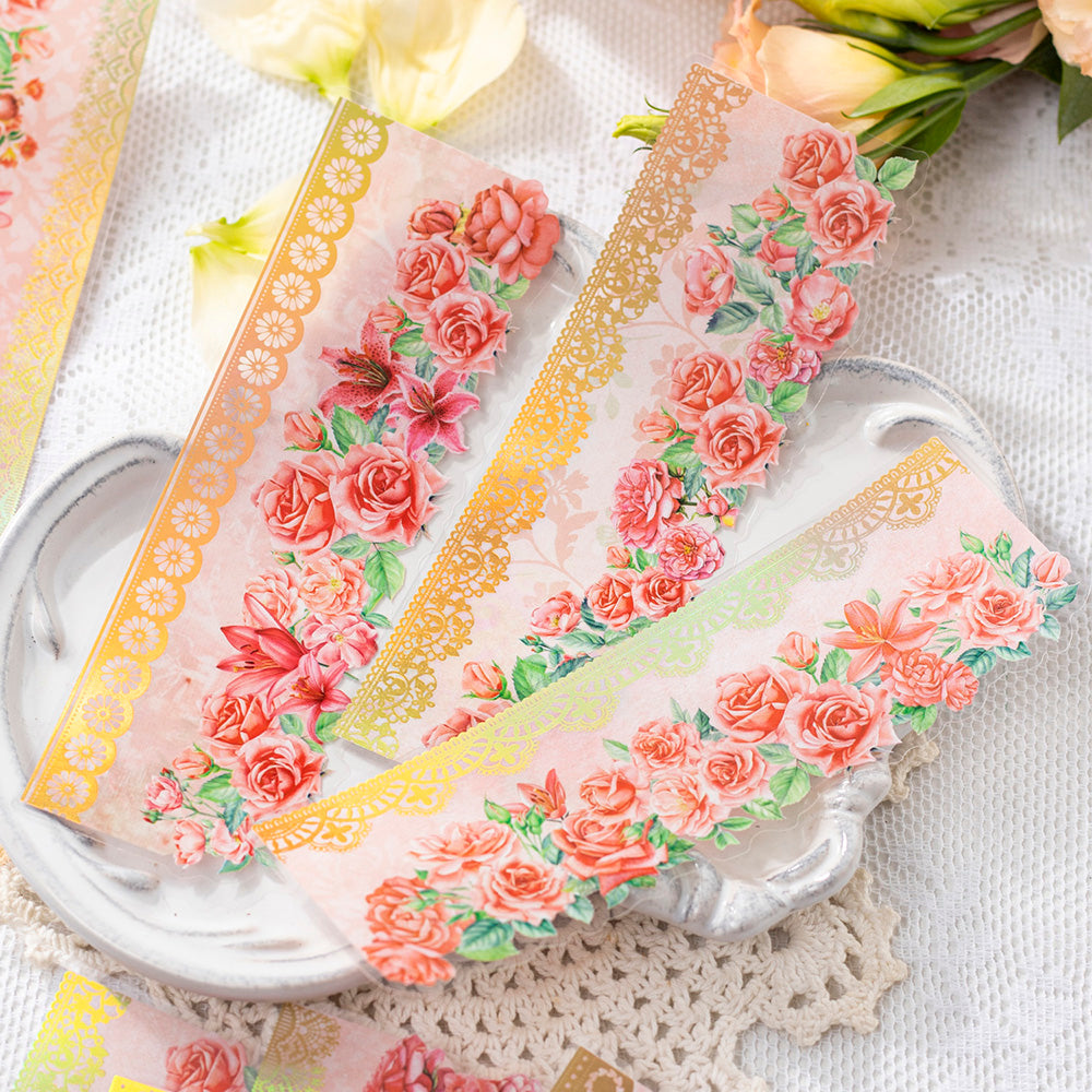 Hot Stamping Lace Floral Stickers