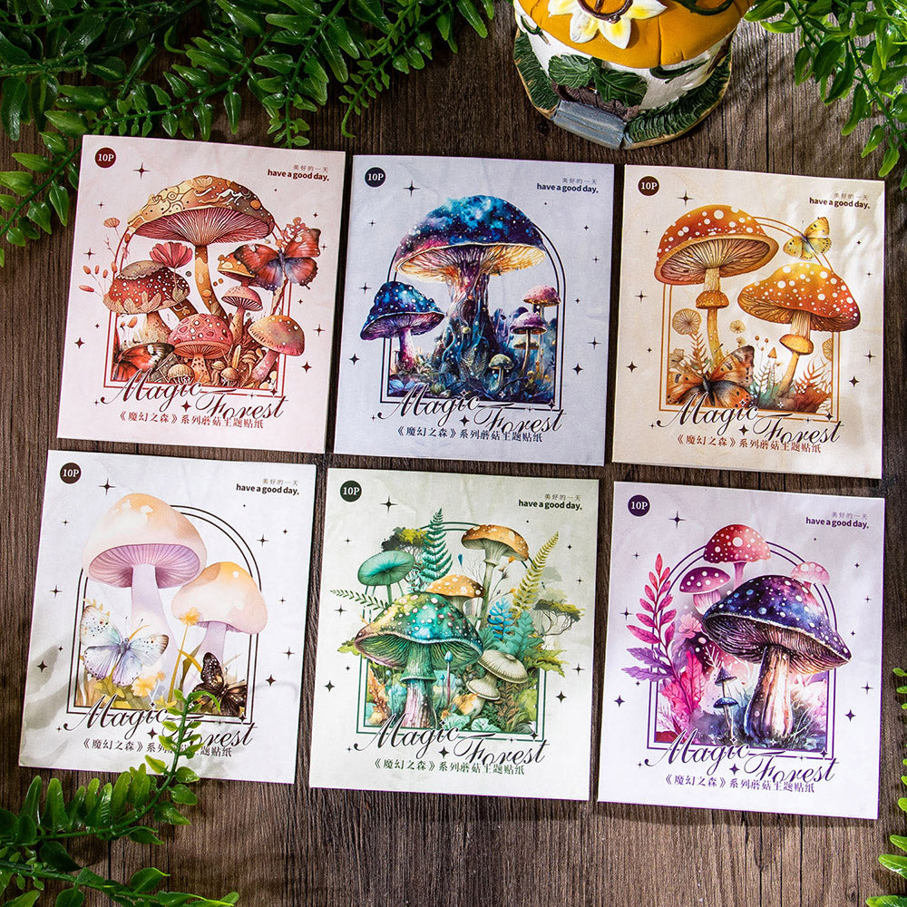 Hot Stamped Mushroom Stickers