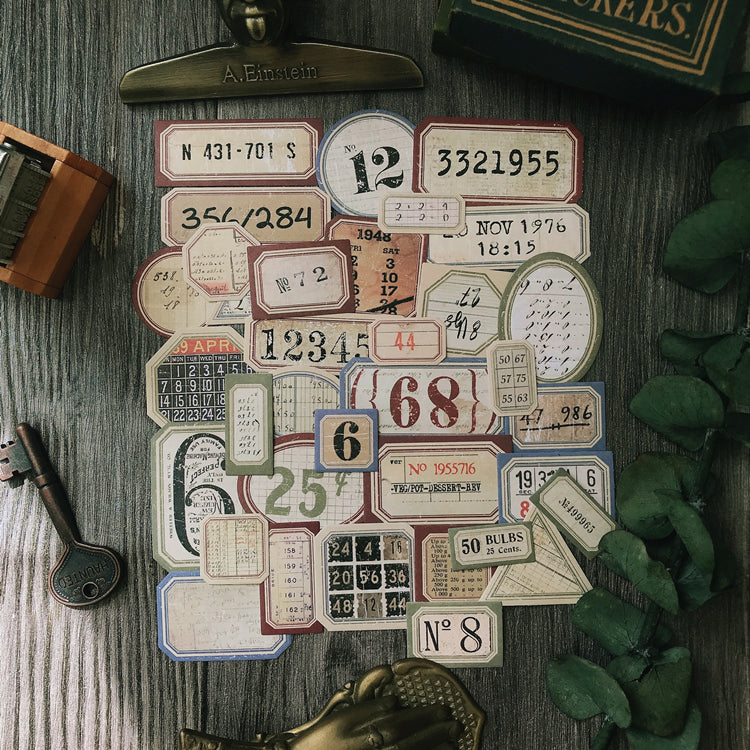 Tim Holtz Vintage Number Label Stickers