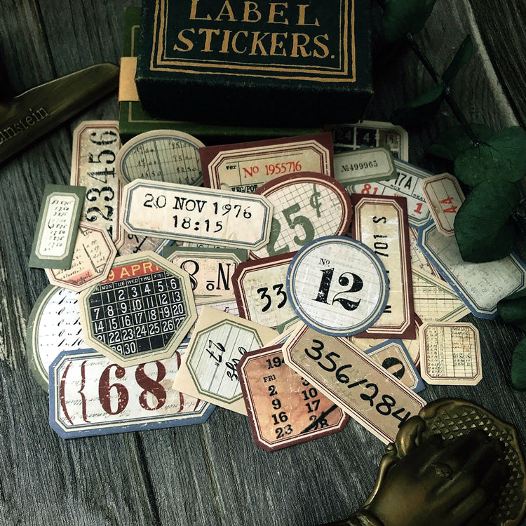 Tim Holtz Vintage Number Label Stickers