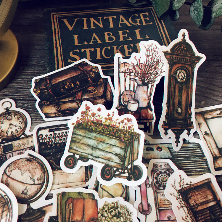 Junk Journal Vintage Furniture Theme Scrapbooking Stickers