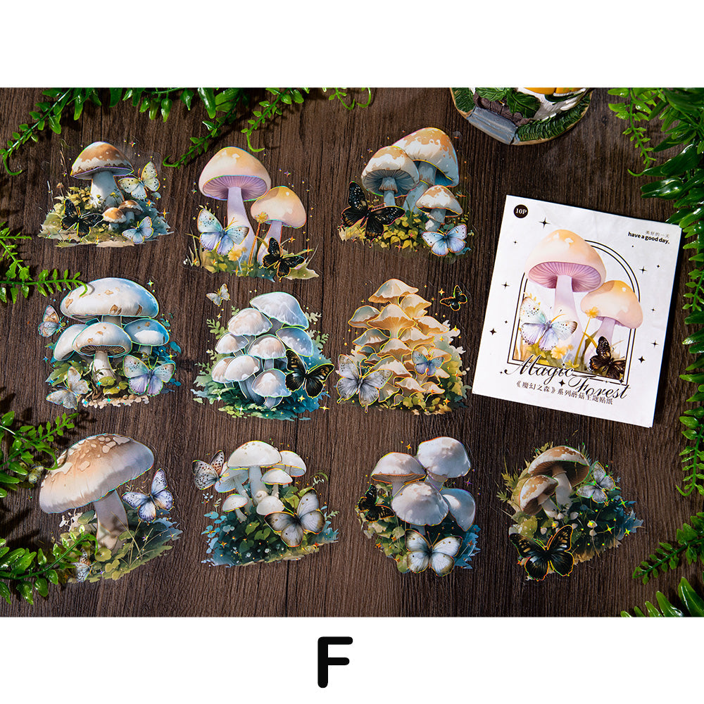 Hot Stamped Mushroom Stickers